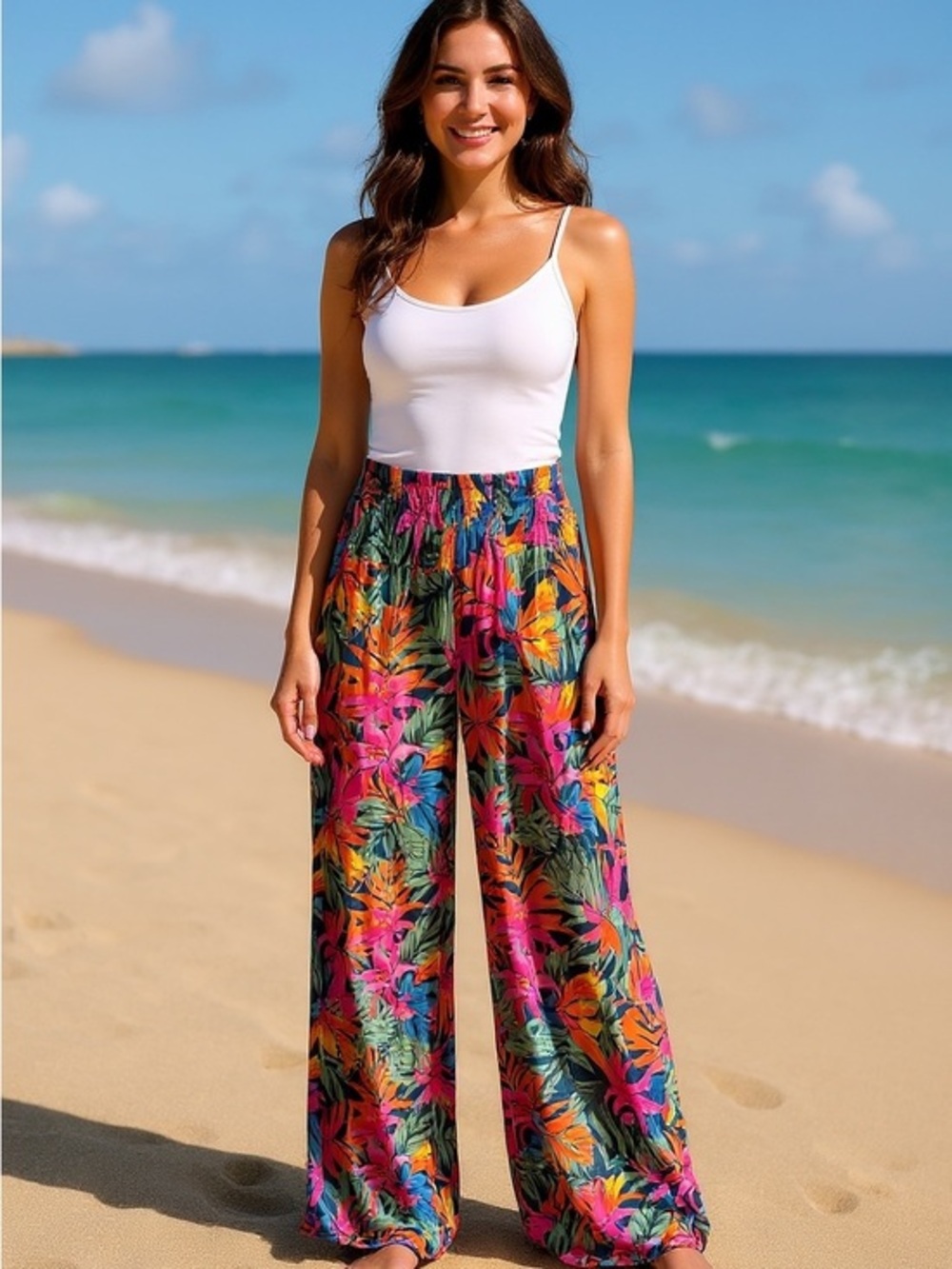 Women’s Tropical Wide-Leg Pants